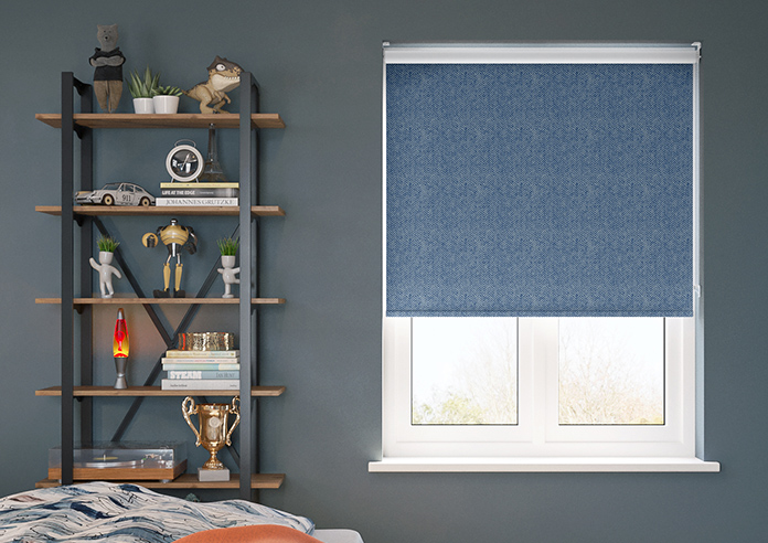 Chevron Stripe, Rich Blue - Twist&Fit Roller Blind - Image 3